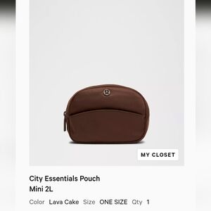 lululemon athletica Brown City Essentials Pouch Mini 2L